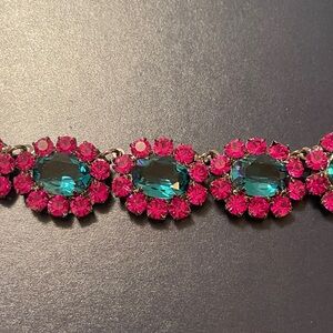 Swarovski crystal necklace Vibrant Pink and Blue Crystal Necklace